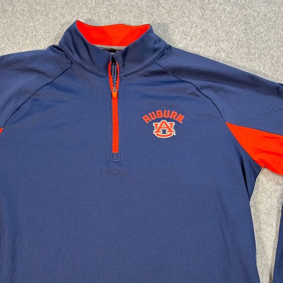 Auburn Tigers Under Armour Quarter Zip Pullover Men's Large Loose Fit Cold Gear - Picture 2 of 12